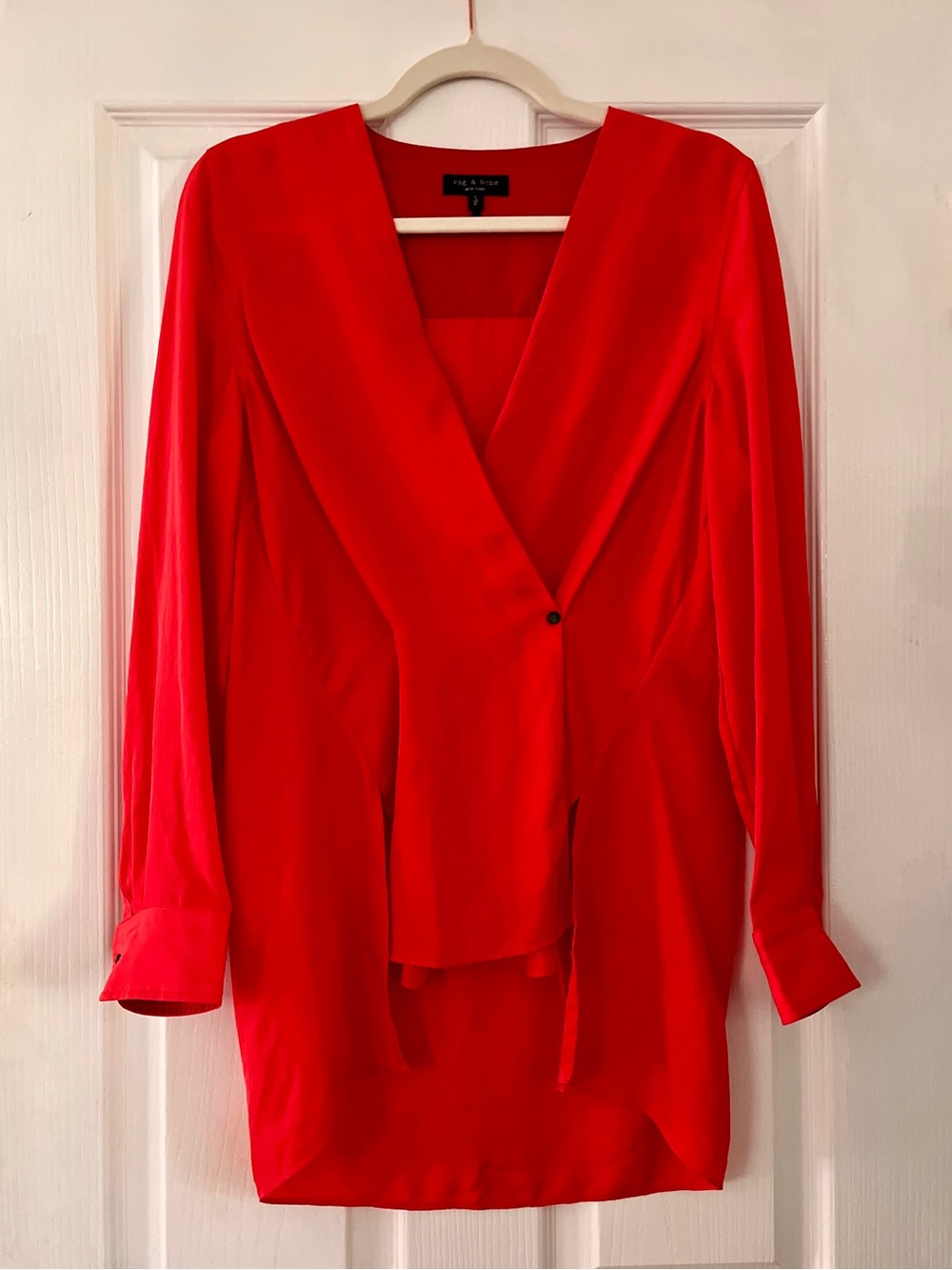Rag & Bone Red Cotton Blend Silky Top